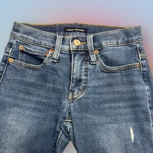 Lucky Brand Women's 2 AVA SKINNY MID RISE Distressed Blue Jeans